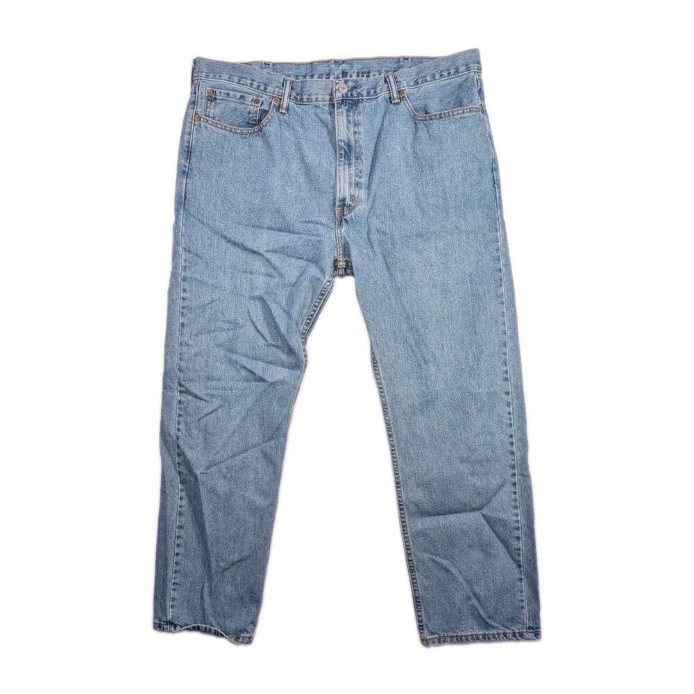 Levi's 505 Regular Fit Jeans Mens Light Blue Straight Leg Denim 40x30